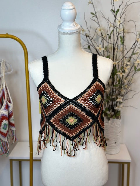 Checkered Tassel Camisole