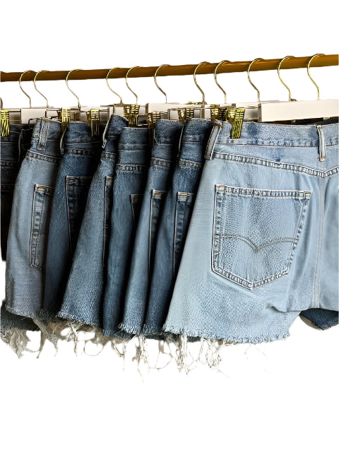 Mid Rise Denim Shorts
