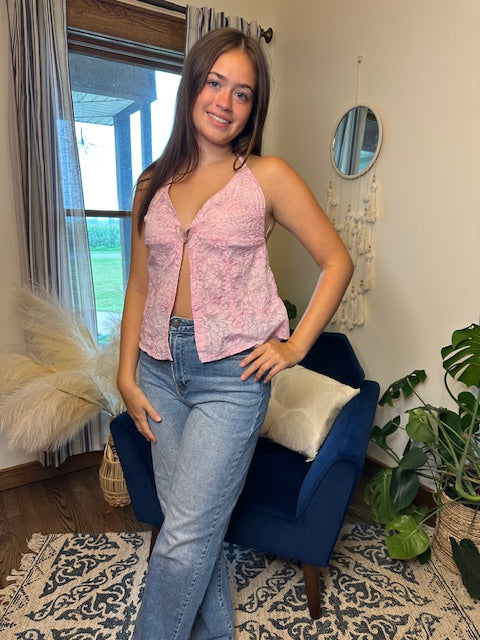 Embroider Halter Top