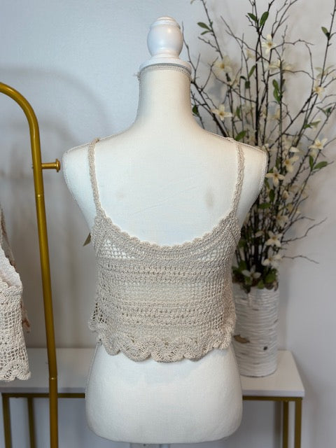 Embroidered Cotton Linen Tank